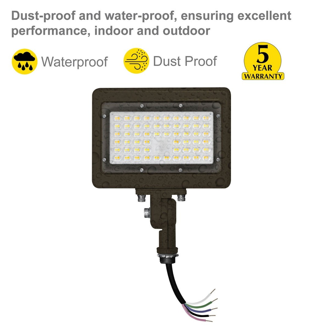 50W Bronze Flood Light LED Outdoor Security Lights - Waterproof - 3CCT 3000K-5000K - 7050LM - Knuckle Mount