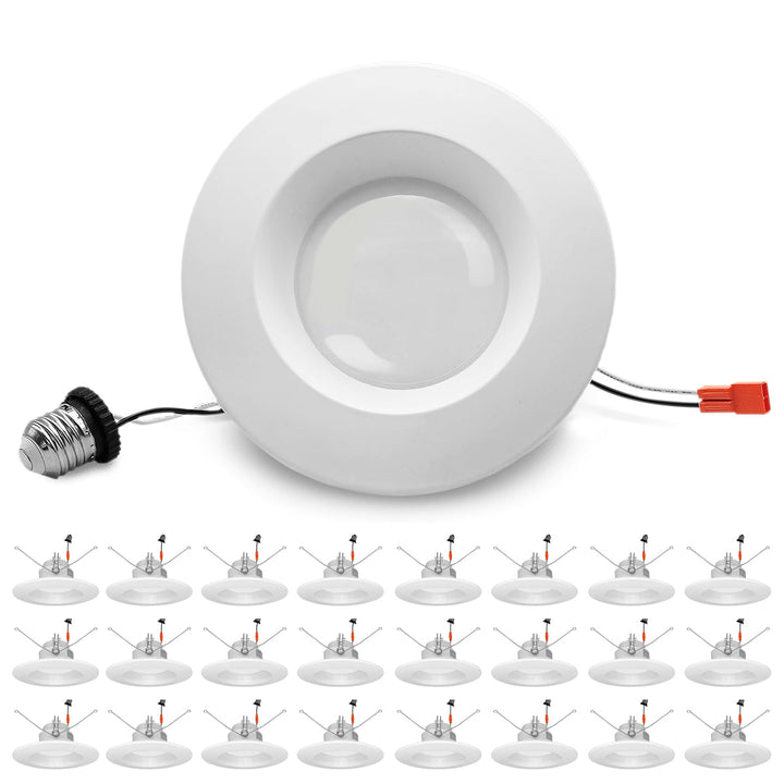 5/6" Inch Retrofit LED Recessed Can Lights - Wet Rated - 5CCT 2700K-5000K - 1300LM