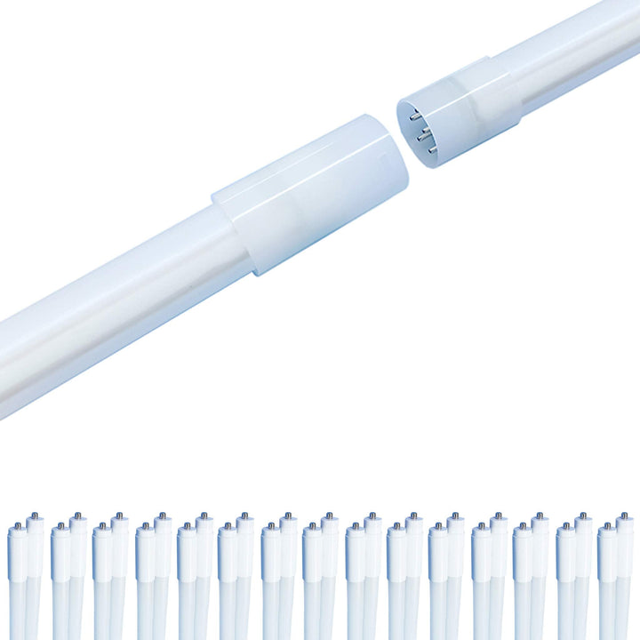 T8 LED Tube Lights 8FT - 5000K - Type A&B - Plug and Play or Ballast Bypass - 42W - 5500LM - Double Ended - 15 Pack