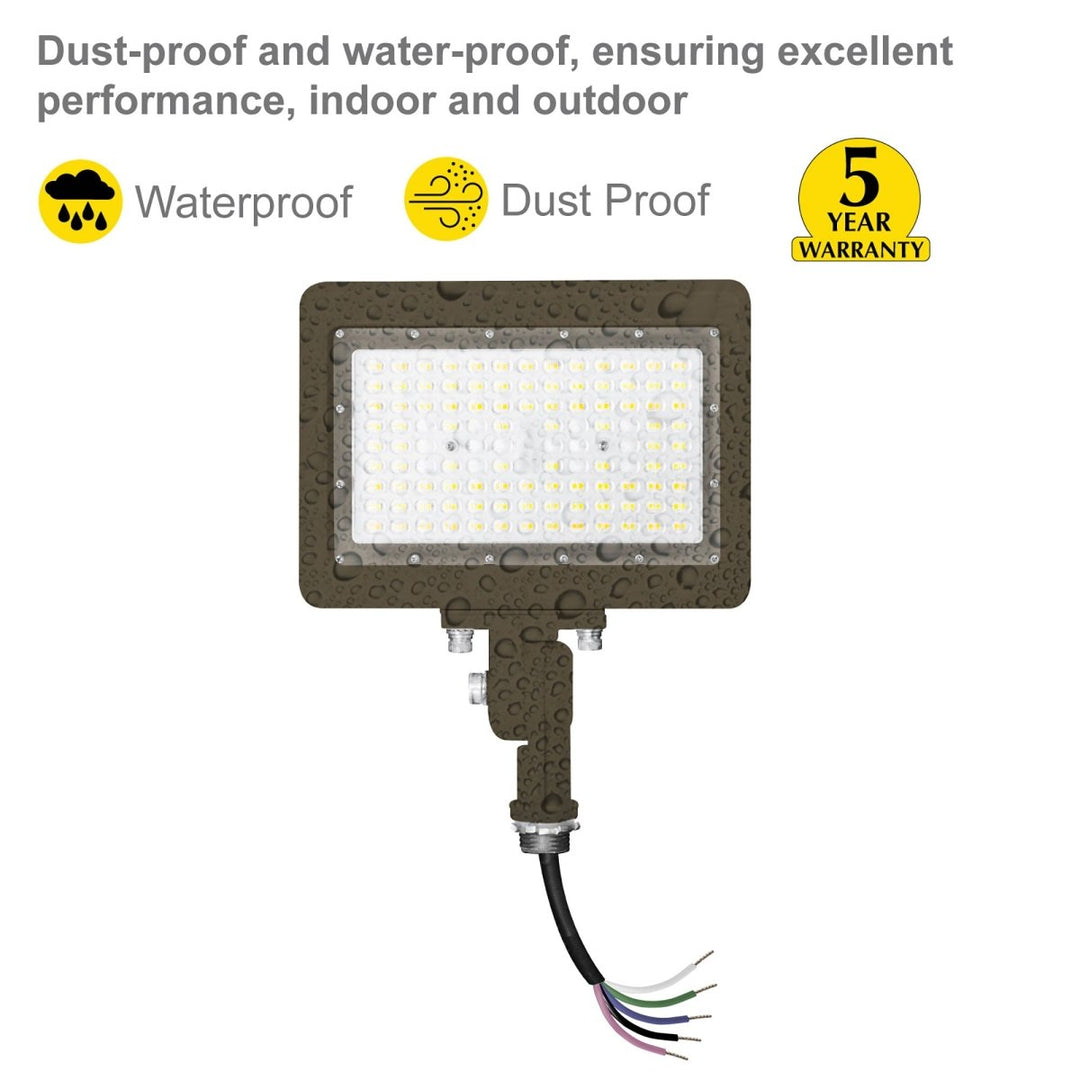 90W Bronze Flood Light LED Outdoor Security Lights - Waterproof - 3CCT 3000K-5000K - 12600LM - Knuckle Mount