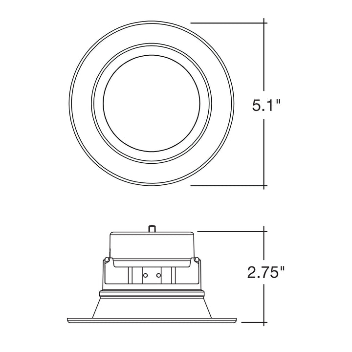 4" Inch Bronze Retrofit LED Recessed Can Lights - Wet Rated - 5CCT 2700K-5000K - 680LM