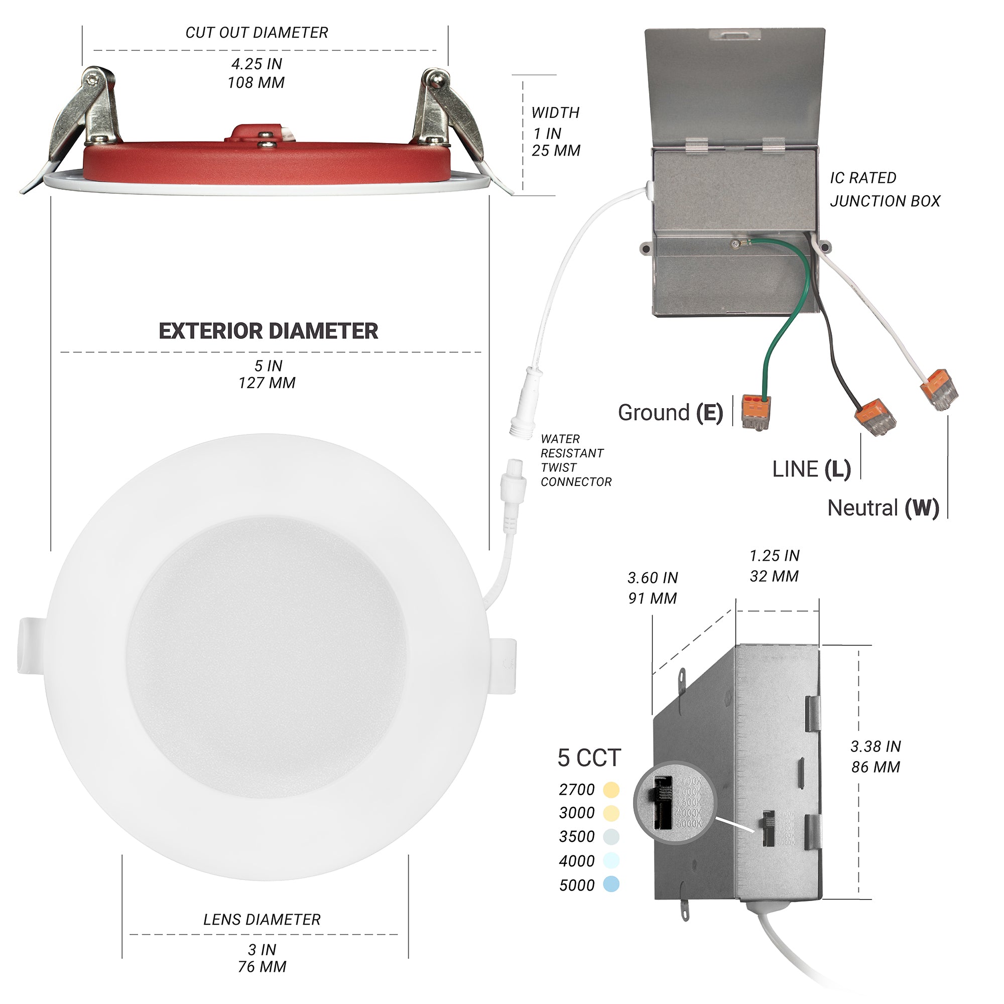 4-PACK 4-inch high quality 12W Dimmable LED Retrofit Recessed Downlight, 2700K Soft White